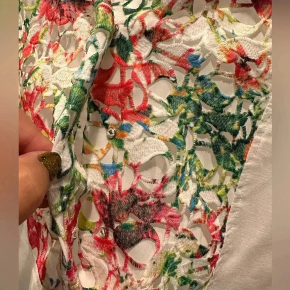 Soft Sorroundings floral lace details blouse size M - Picture 7 of 9